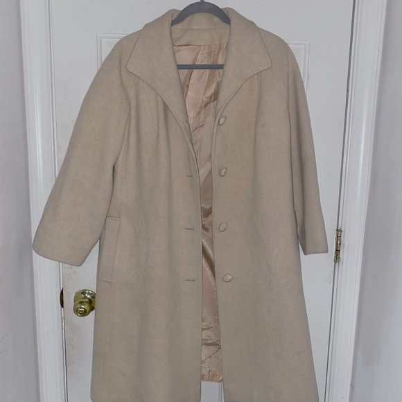 Beige peacoat wool trenchcoat - Picture 1 of 3